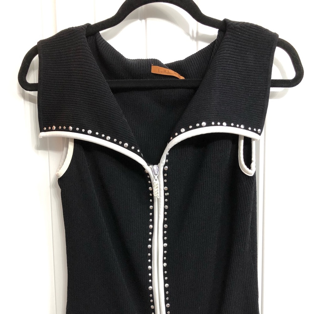 Black and white sleeveless